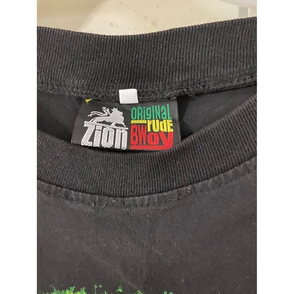 Vtg Zion original rude BWoy Bob Marley double sided tshirt reggae size Large - Picture 6 of 9